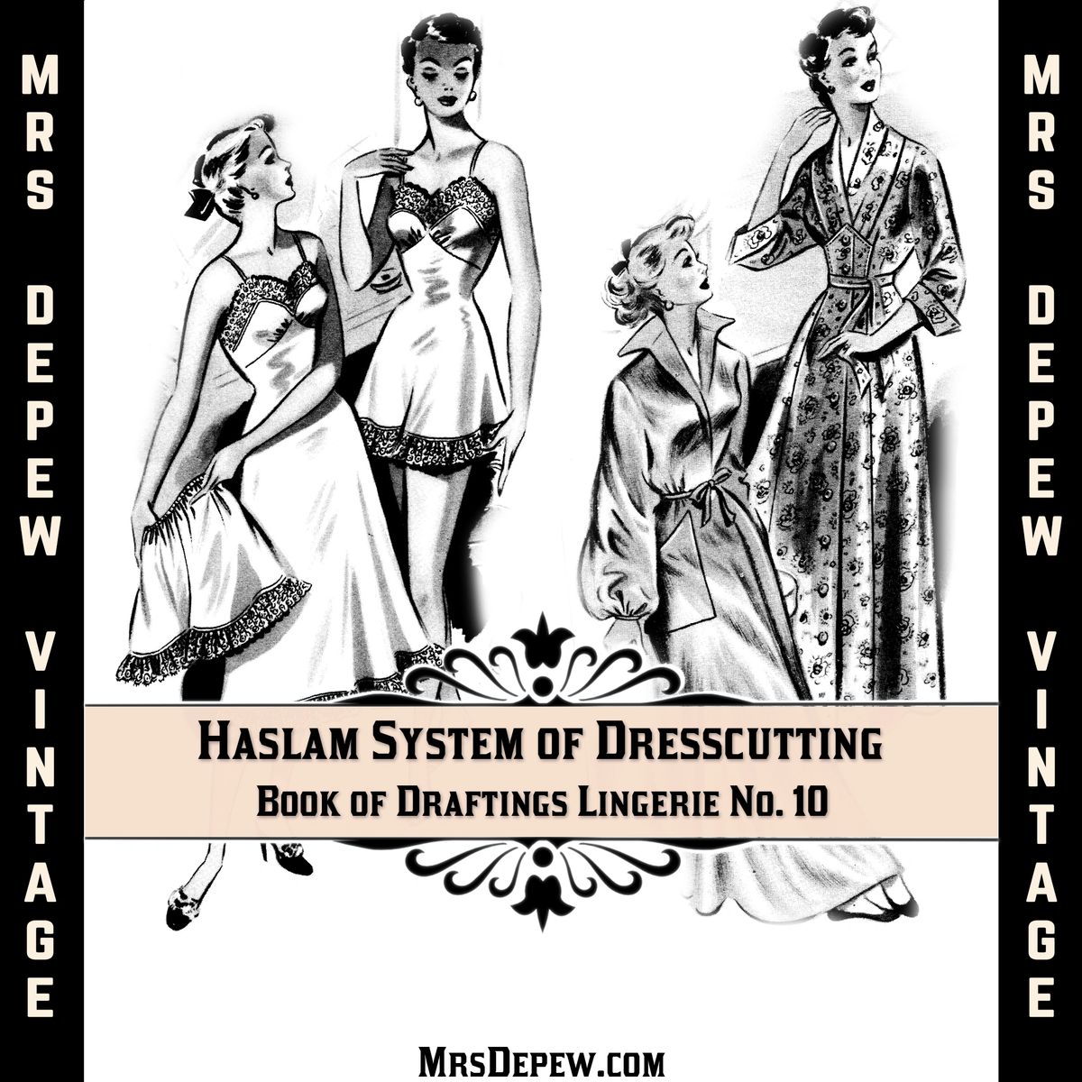 1950s Haslam Dresscutting Book of Draftings Lingerie No. 10 Vintage